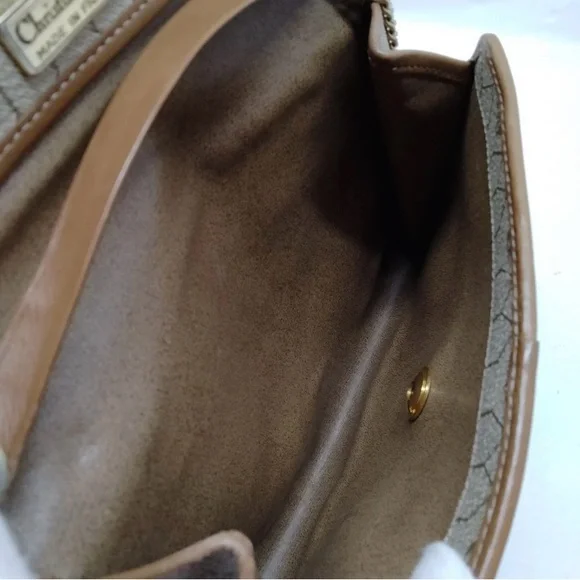 Vintage Christian Dior Beige and Brown Chain Shoulder Bag - Picture 9 of 9